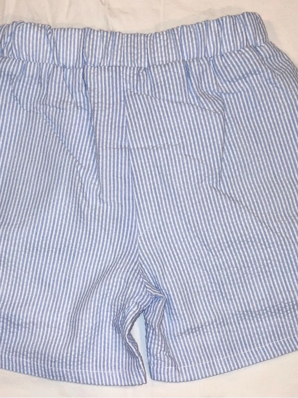 Stitchy Fish blue Simple seersucker short set  sz 2T NWT